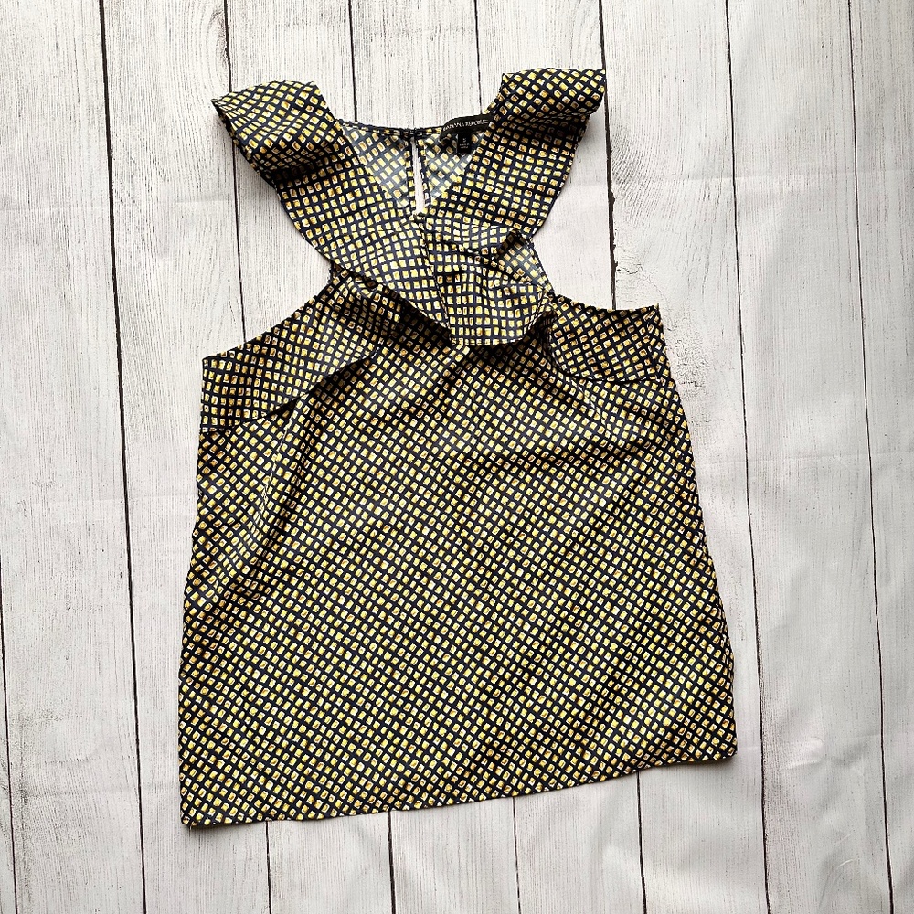 Banana Republic Print Cross Neck Top Women’s Size S